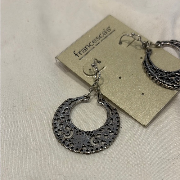 Francesca's Collections Silver Filigree Dangle Earrings-new - Picture 4 of 4